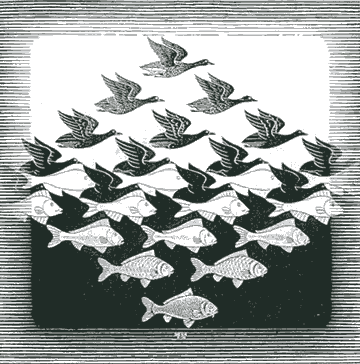 Luft und Wasser, M. C. Escher